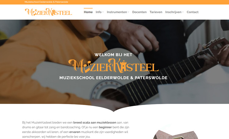 WordPress website muziekschool - MuziekKasteel