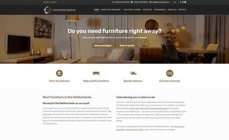 Webdesign Wordpress - Furniture4rent